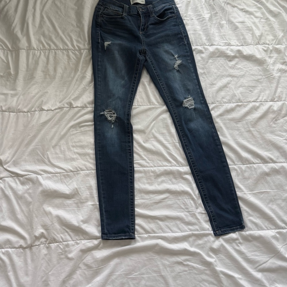 Mudd Blue Skinny Jeans with Distressed Details